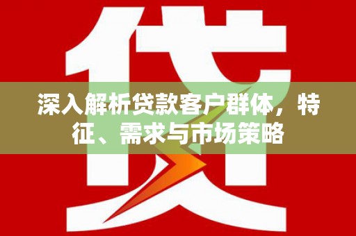 泸定深入解析贷款客户群体，特征、需求与市场策略