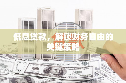 泸定低息贷款，解锁财务自由的关键策略