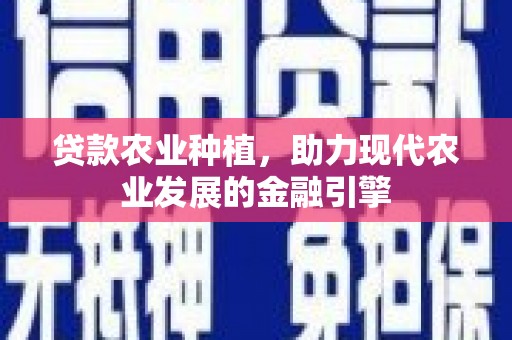泸定贷款农业种植，助力现代农业发展的金融引擎