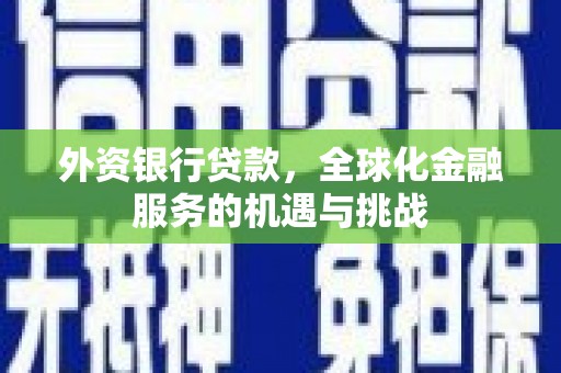 泸定外资银行贷款，全球化金融服务的机遇与挑战